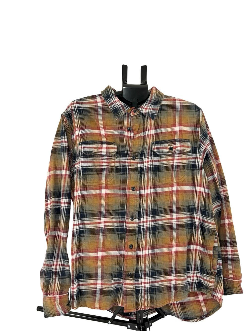 Orvis Men's XL Plaid Flannel Shirt Multicolor Long Sleeve Button Front